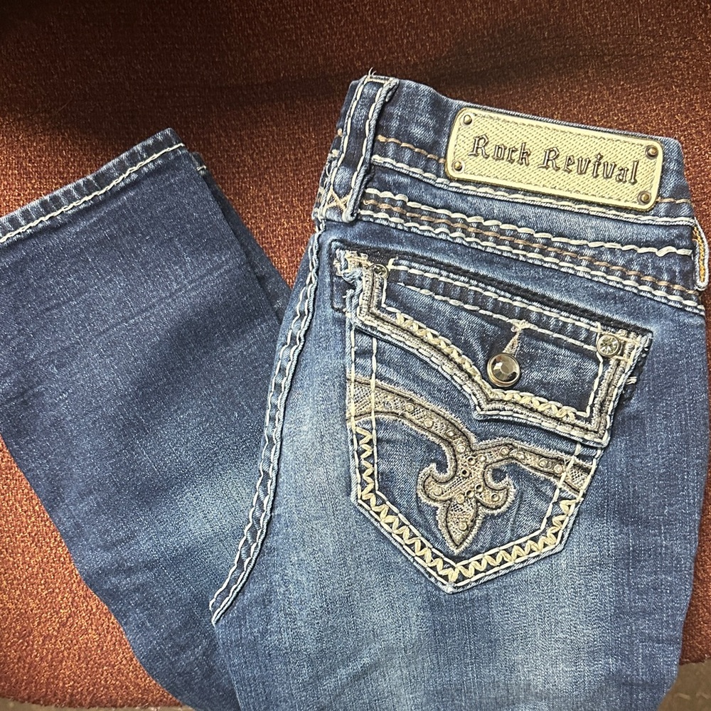 Rock Revival Women's Blue Ankle Jeans